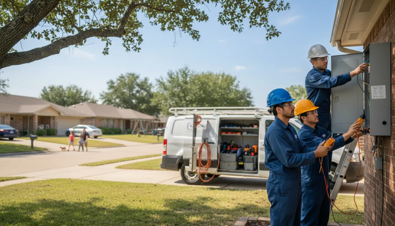 Certified electrician providing emergency electrical services in Energy, TX